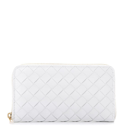 Bottega Veneta Calfskin Intrecciato Zip Around Wallet White 1 of 8