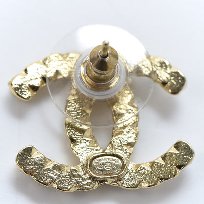 Chanel Resin Pearl Crystal CC Earrings Gold Black 4 of 5