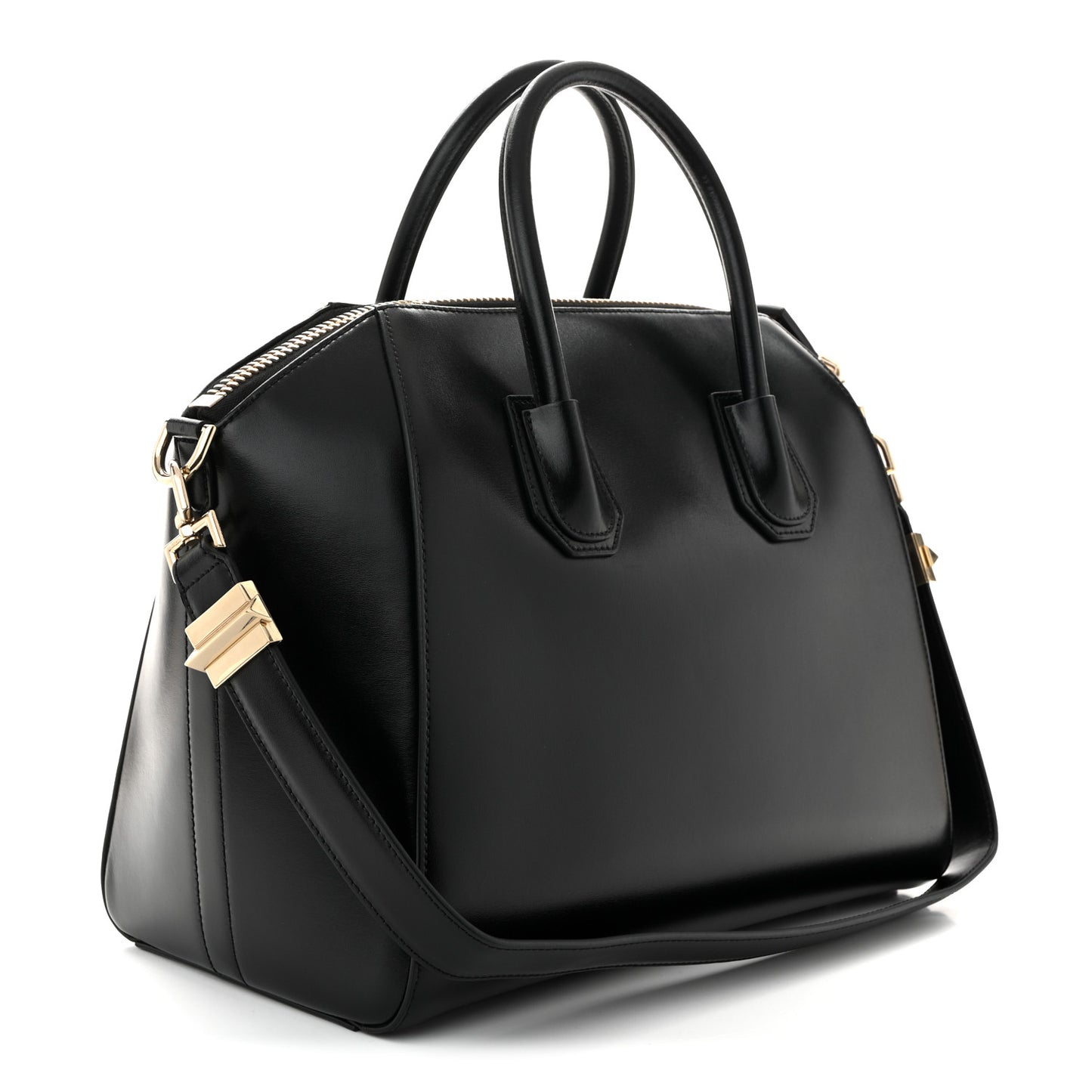 Shiny Lord Calfskin Medium Antigona Black