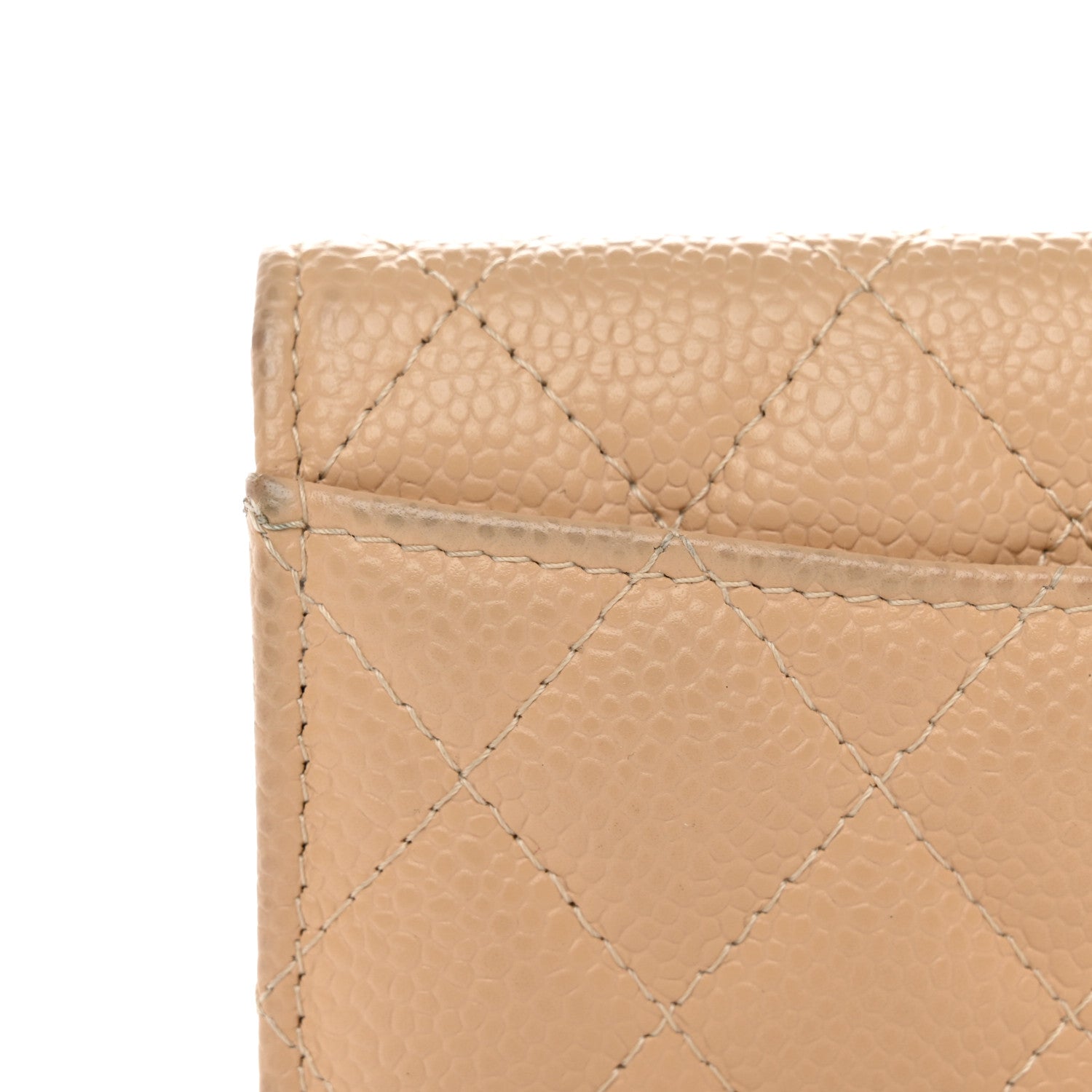 Chanel Caviar Quilted Flap Card Holder Wallet Light Beige 8 of 10