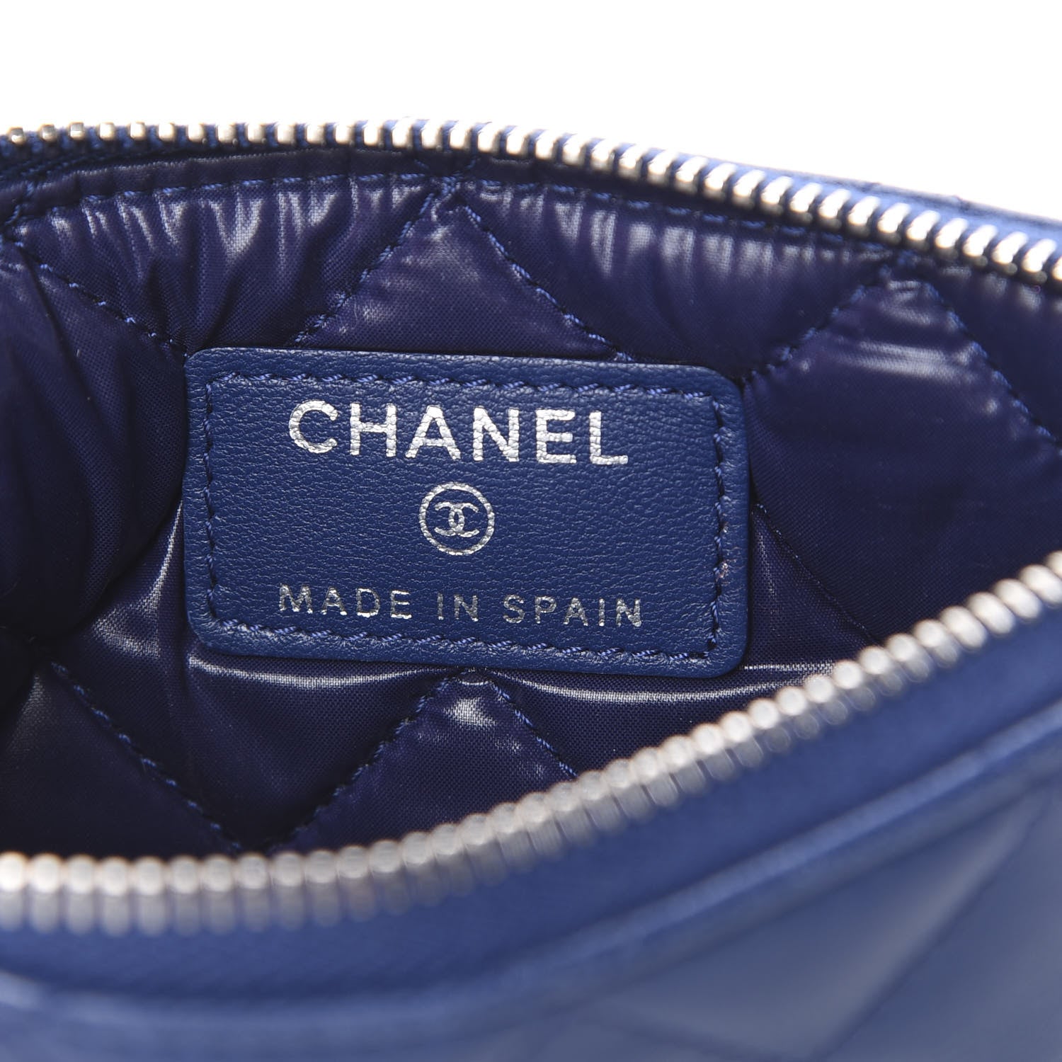 Chanel Lambskin Quilted Small Cosmetic Case Navy 5 of 10
