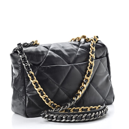 Chanel Goatskin Quilted Large 19 Flap Black 3 of 11