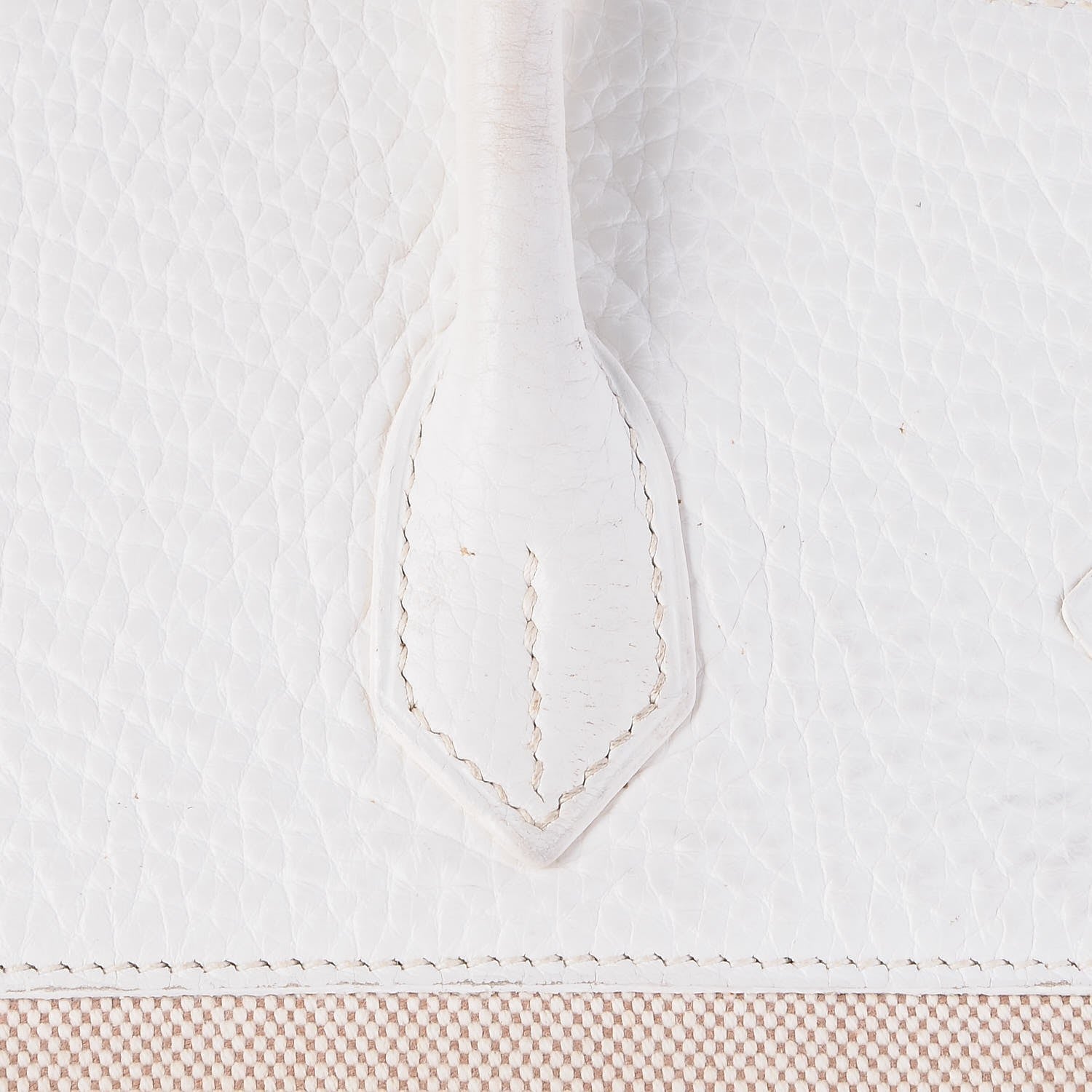 Hermes Toile Taurillon Clemence Birkin 35 White 34 of 41