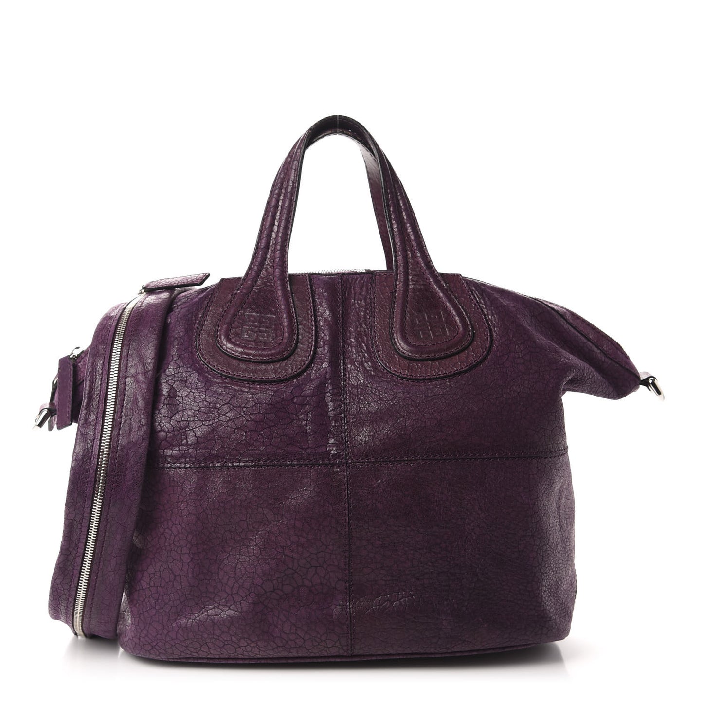 Crackled Calfskin Medium Nightingale Aubergine