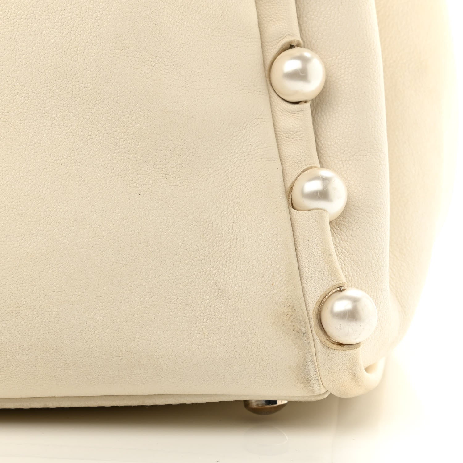 Chanel Lambskin Pearl Obsession Tote White 13 of 16