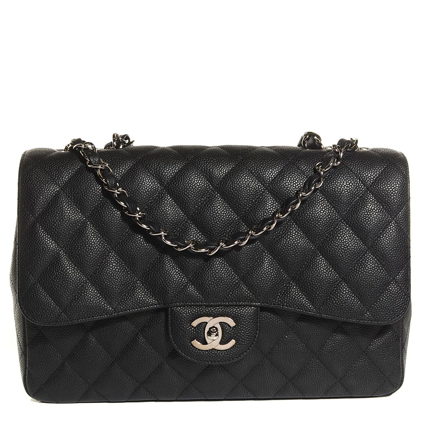 Caviar Quilted Jumbo Single Flap Black
