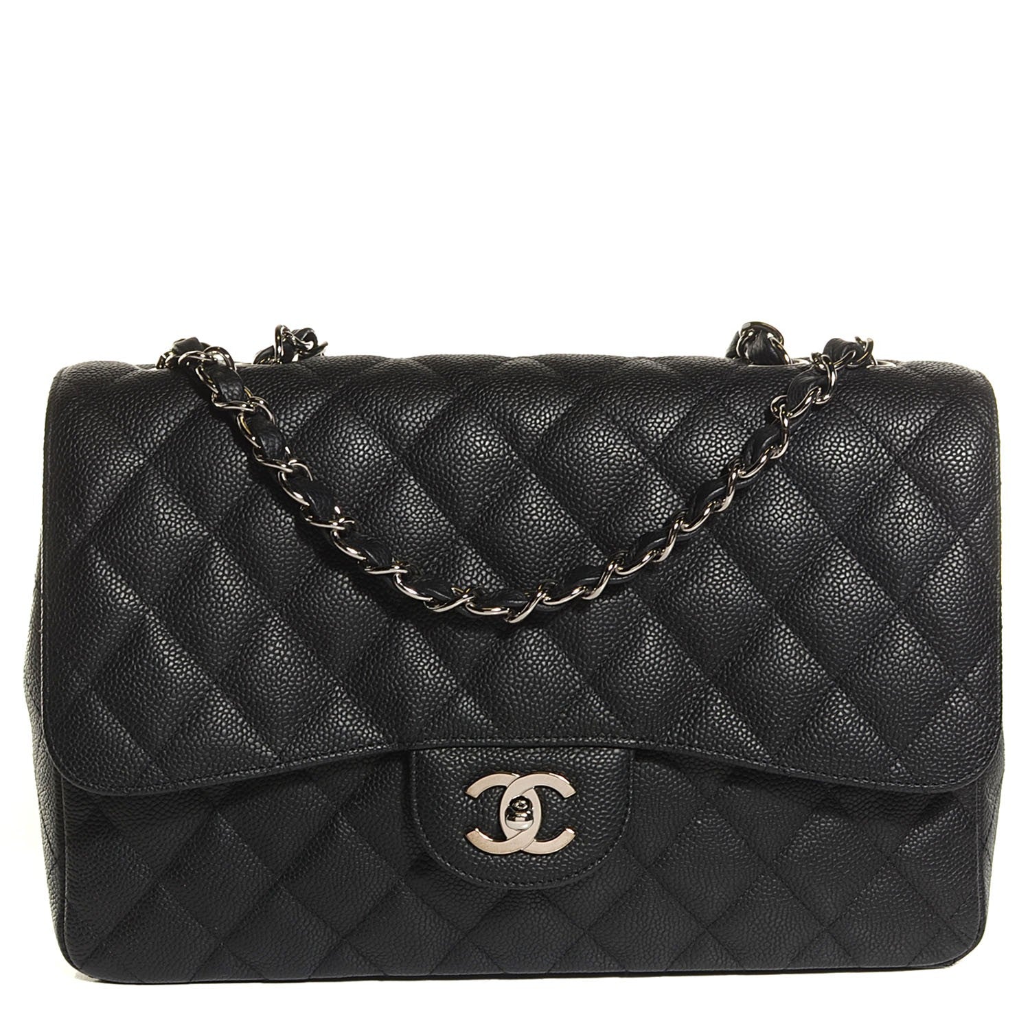 Chanel Caviar Quilted Jumbo Single Flap Black 1 of 9