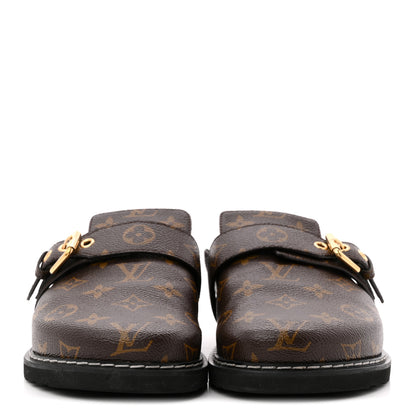 Louis Vuitton Patent Monogram Womens Cosy Flat Comfort Clog Mules 38 Brown 3 of 10