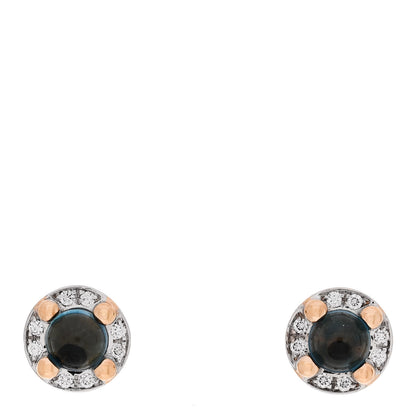Pomellato 18K Rose Gold Diamond Blue Topaz M'Ama Non M'Ama Earrings 1 of 4