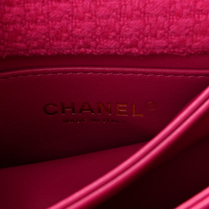 Chanel Cashmere Tweed Quilted Mini Bijoux Flap Fuchsia 6 of 11