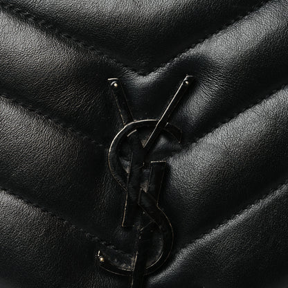 Saint Laurent Calfskin Y Quilted Monogram Monochrome Medium Loulou Chain Satchel Black 10 of 10