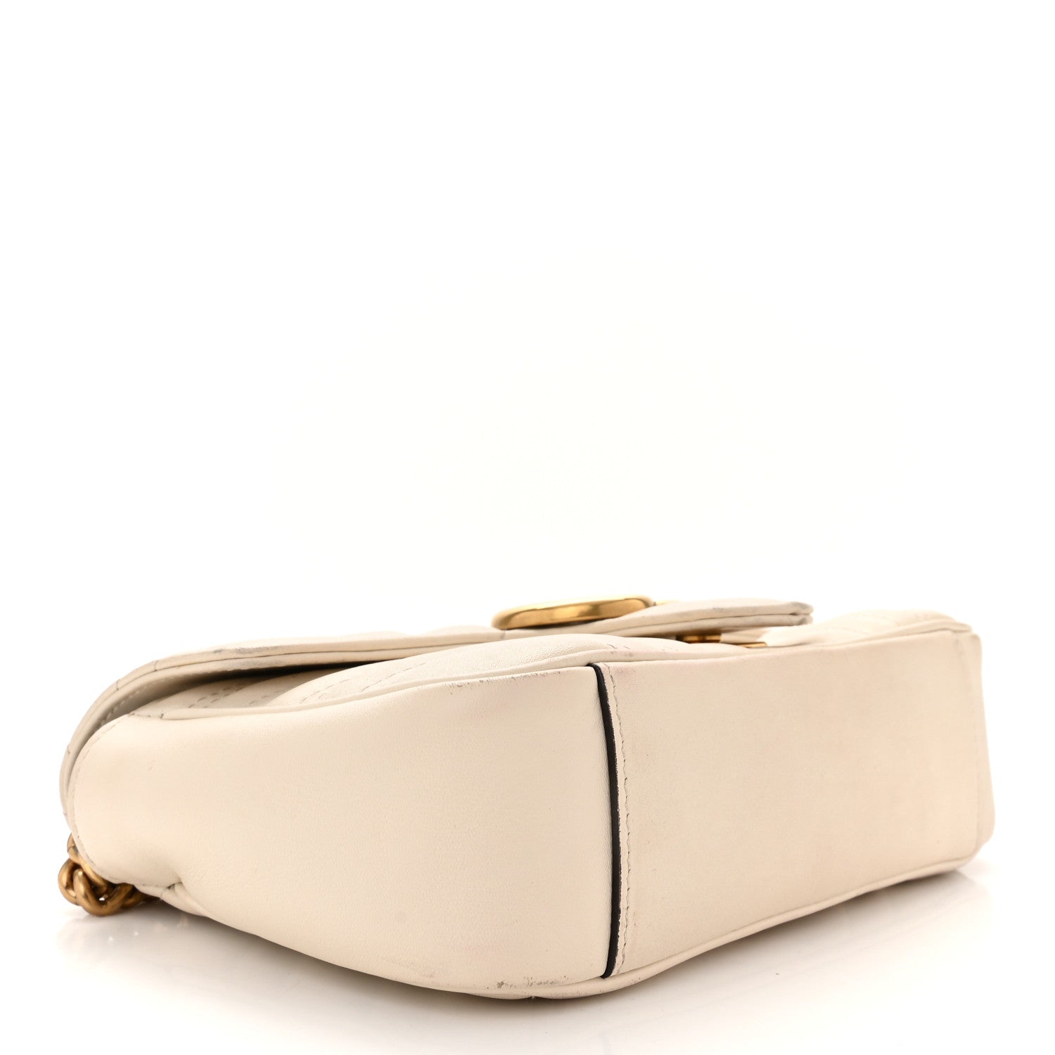 Gucci Calfskin Matelasse Mini GG Marmont Shoulder Bag White 4 of 10