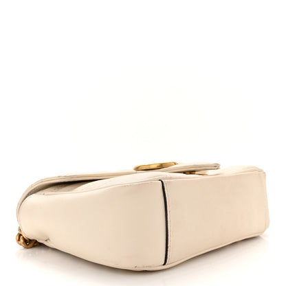 Gucci Calfskin Matelasse Mini GG Marmont Shoulder Bag White 4 of 10