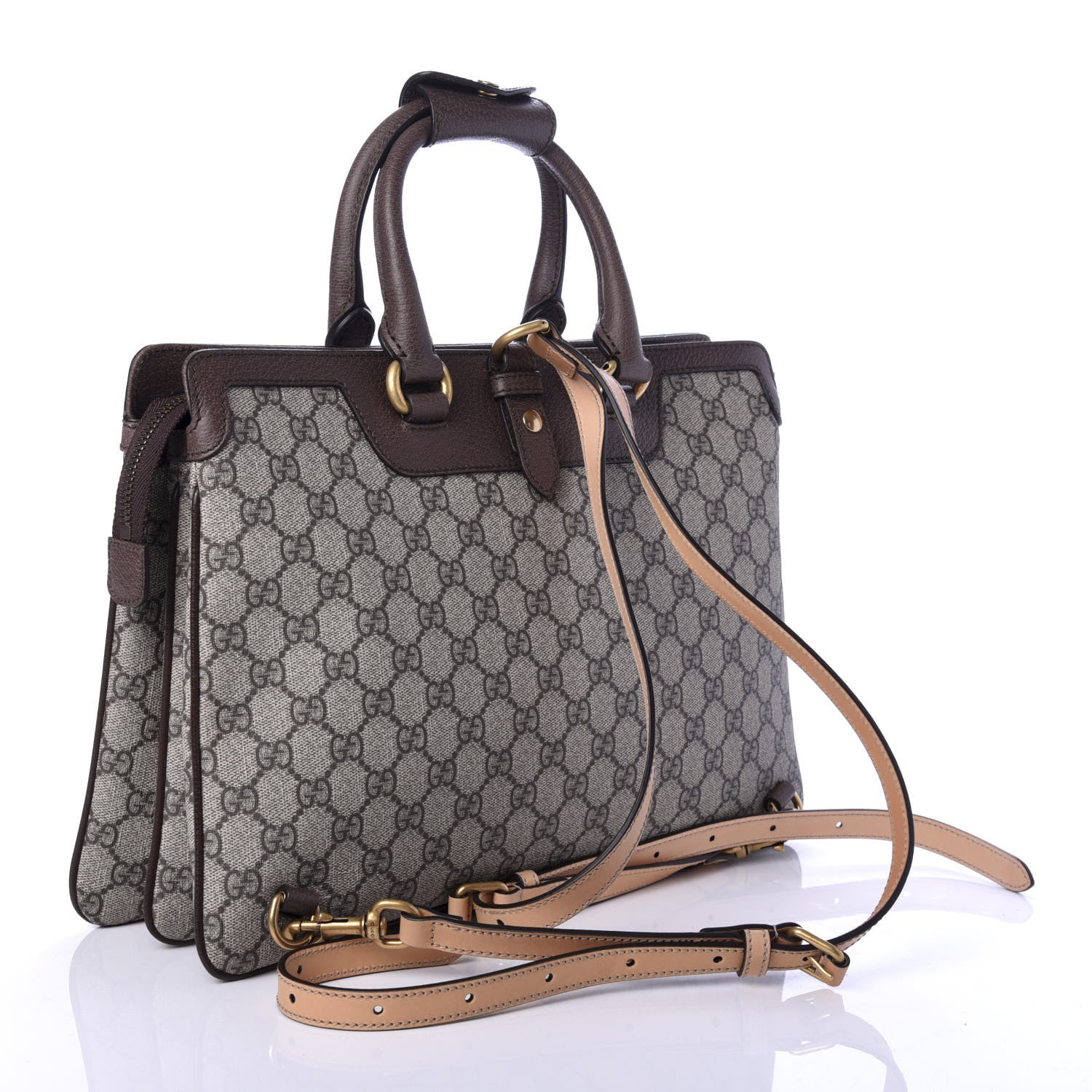 Gucci GG Supreme Monogram Web Ophidia Convertible Backpack Beige New Acero 2 of 9