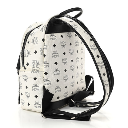 MCM Visetos Studded Small Dual Stark Backpack White 3 of 10