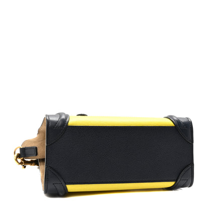 Celine Leige Calfskin Suede Tri-color Nano Luggage Multicolor 4 of 9