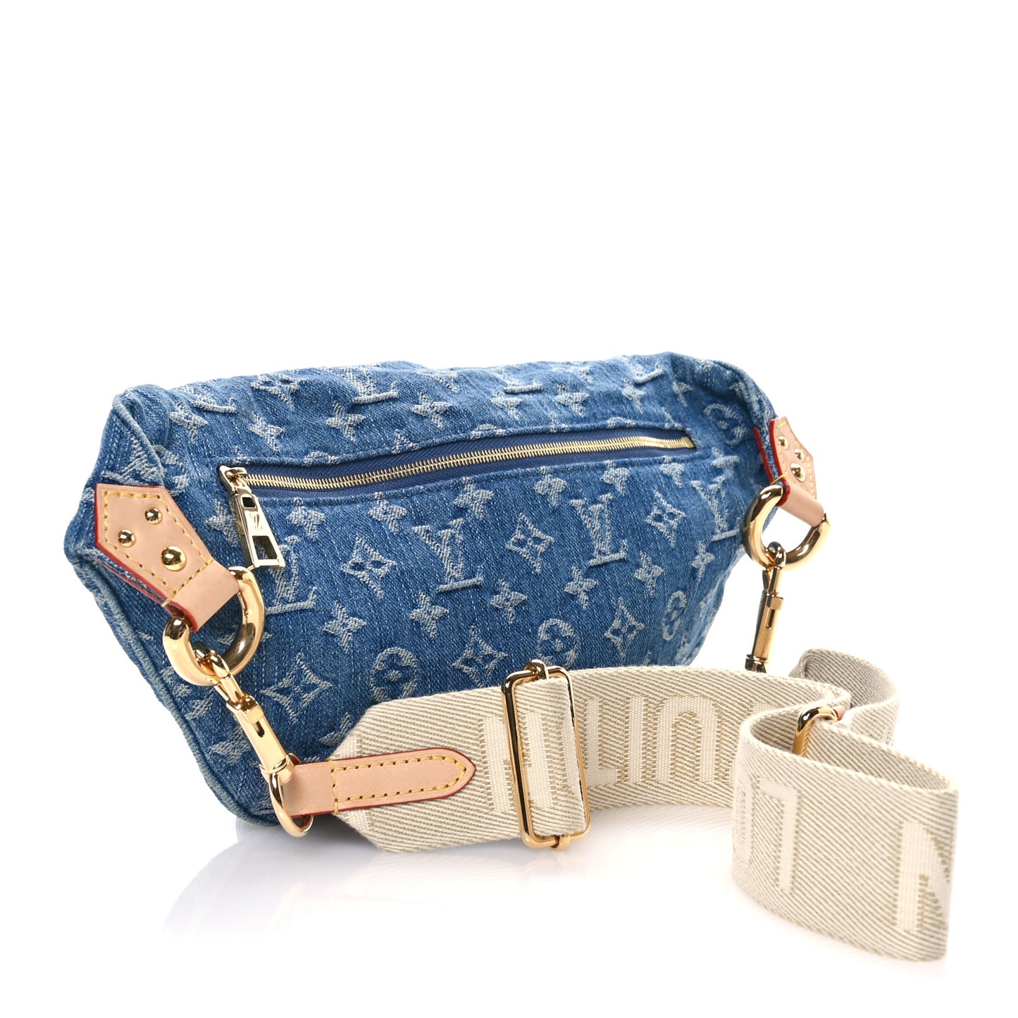 Monogram Denim High Rise Bumbag Blue
