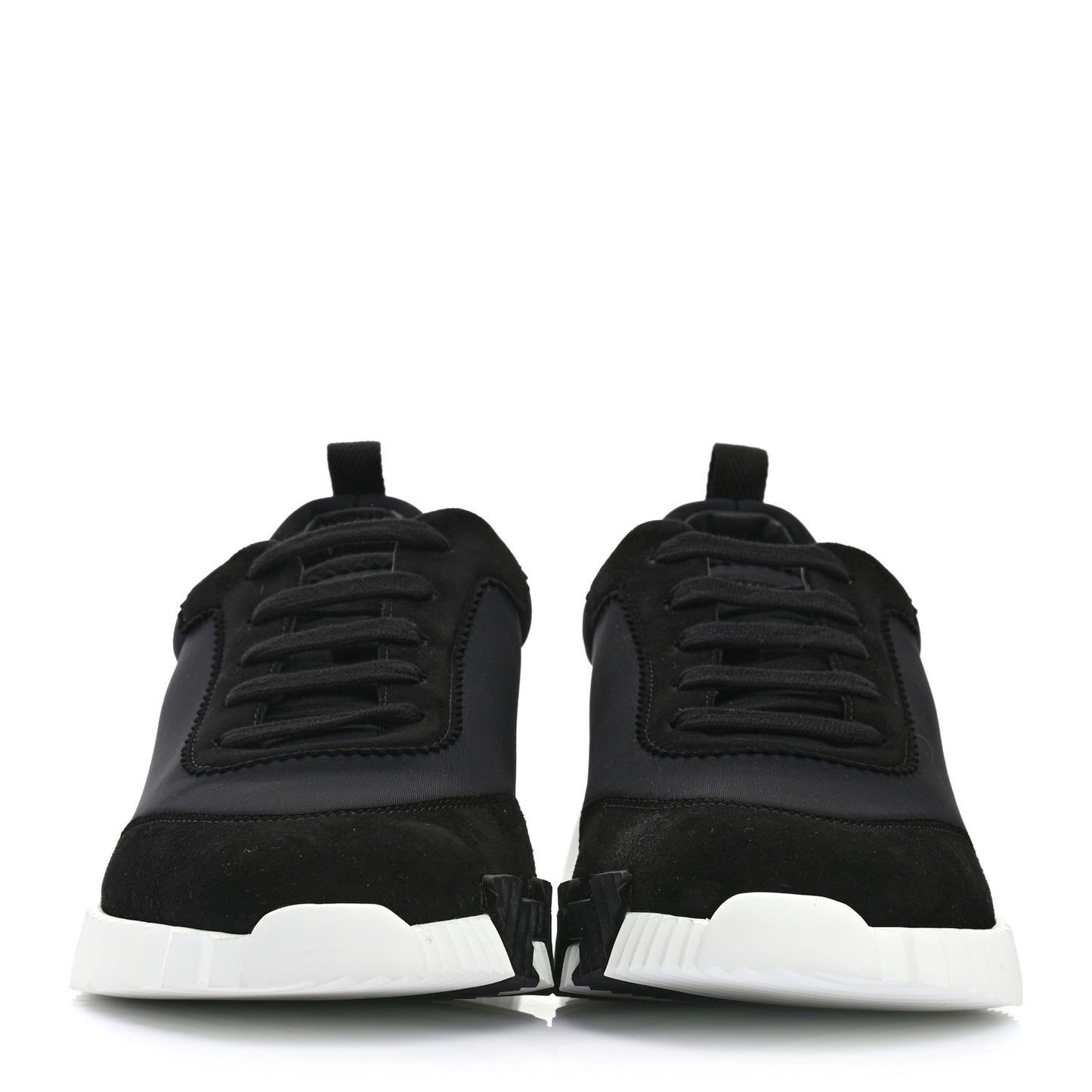 Technical Jersey Suede Goatskin Bouncing Sneakers 41 Black White