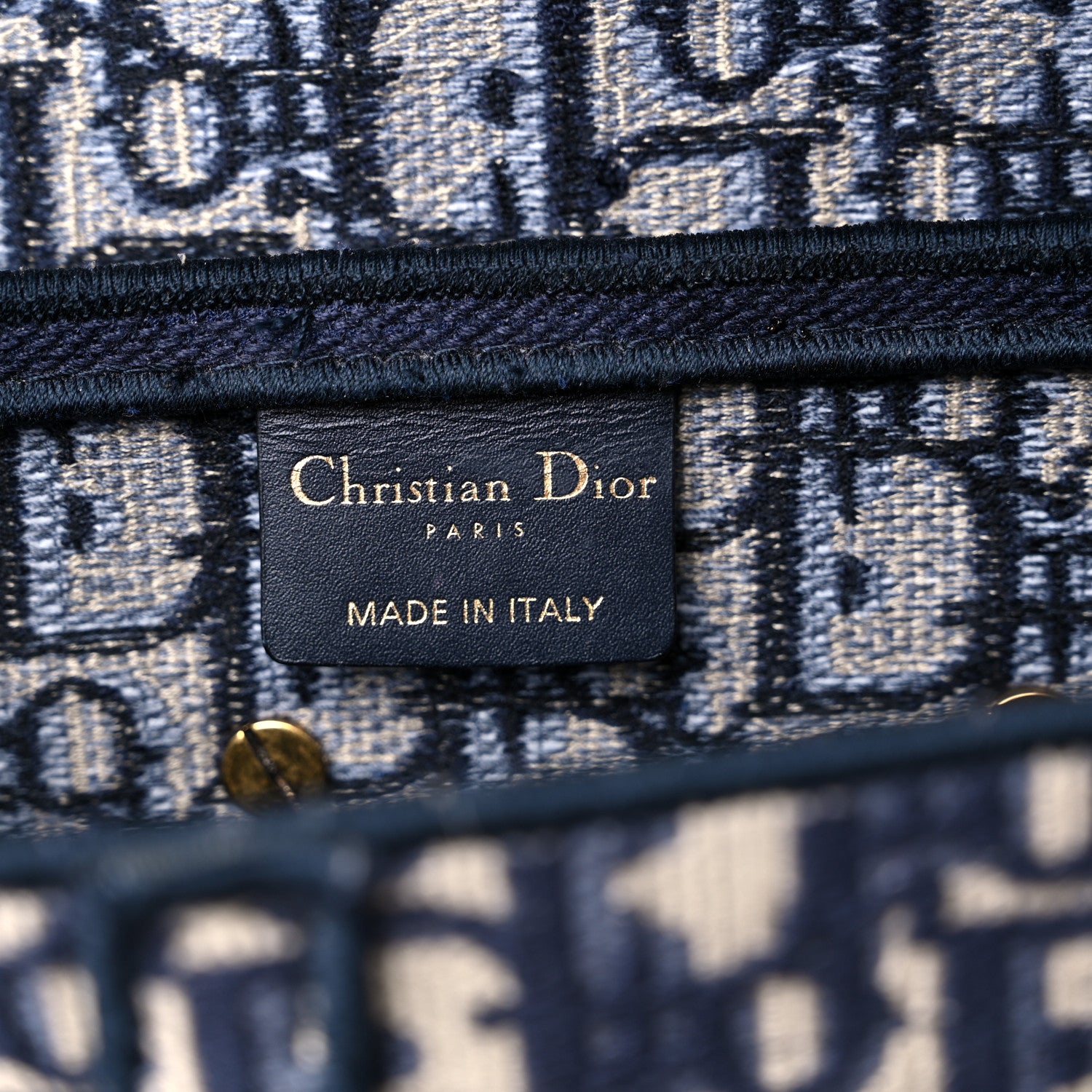 Christian Dior Oblique Embroidered Saddle Bag Blue 6 of 10