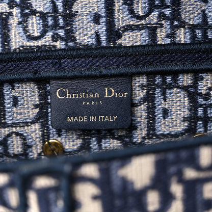 Christian Dior Oblique Embroidered Saddle Bag Blue 6 of 10