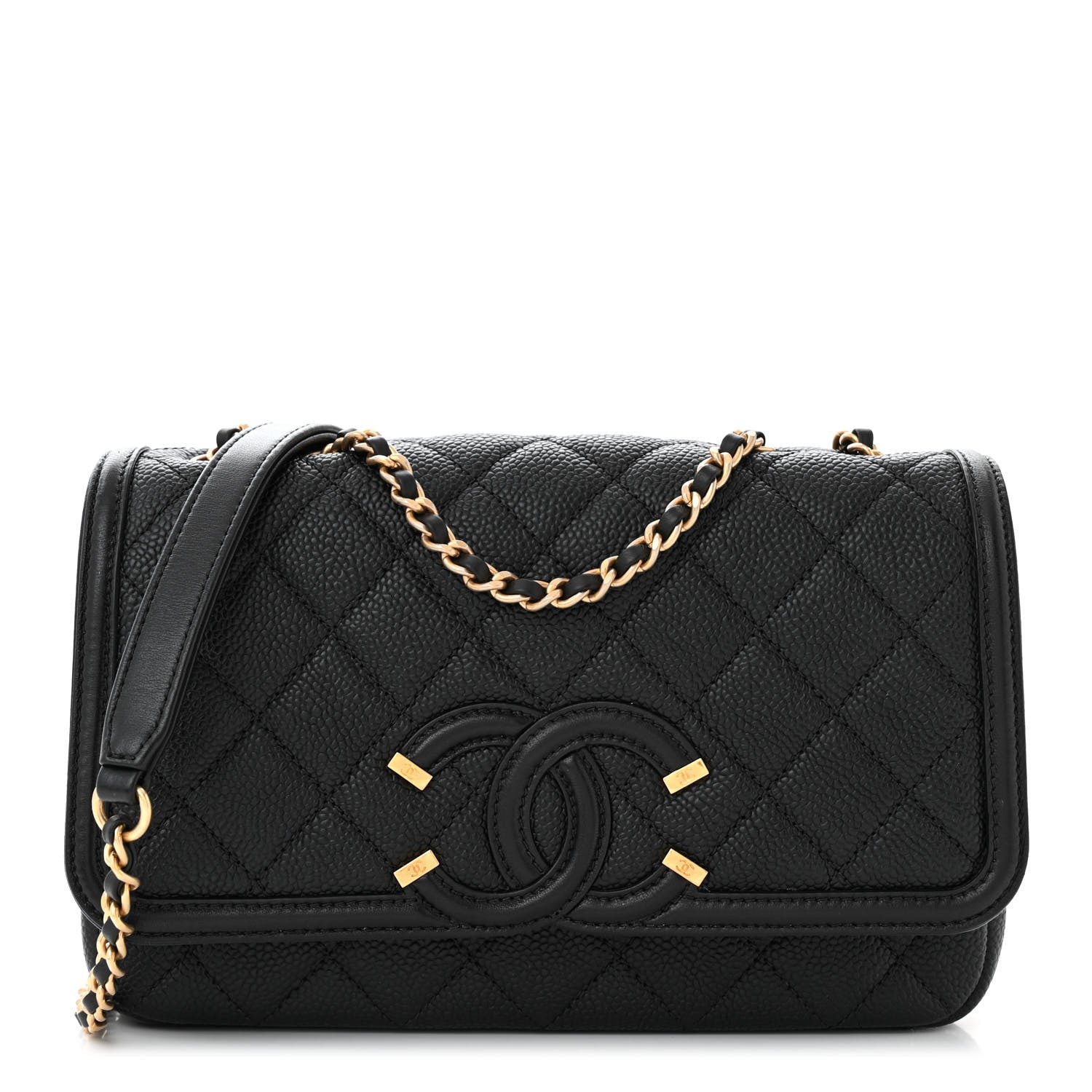 Chanel Caviar Quilted Small CC Filigree Flap Black 1 of 11