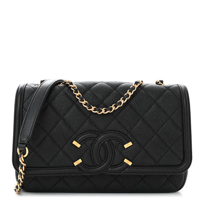 Chanel Caviar Quilted Small CC Filigree Flap Black 1 of 11