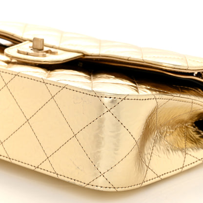 Chanel Hammered Metallic Calfskin Quilted Small Double Flap Gold 10 of 11