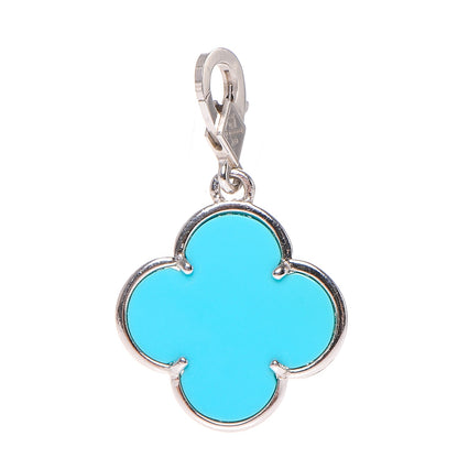 Van Cleef & Arpels 18K White Gold Turquoise Magic Alhambra Detachable Pendant 1 of 4