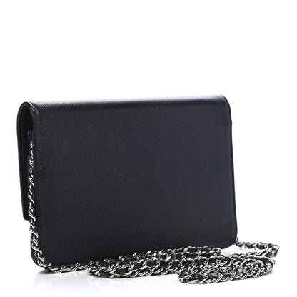 Chanel Caviar Sevruga Wallet On Chain WOC Black 3 of 11