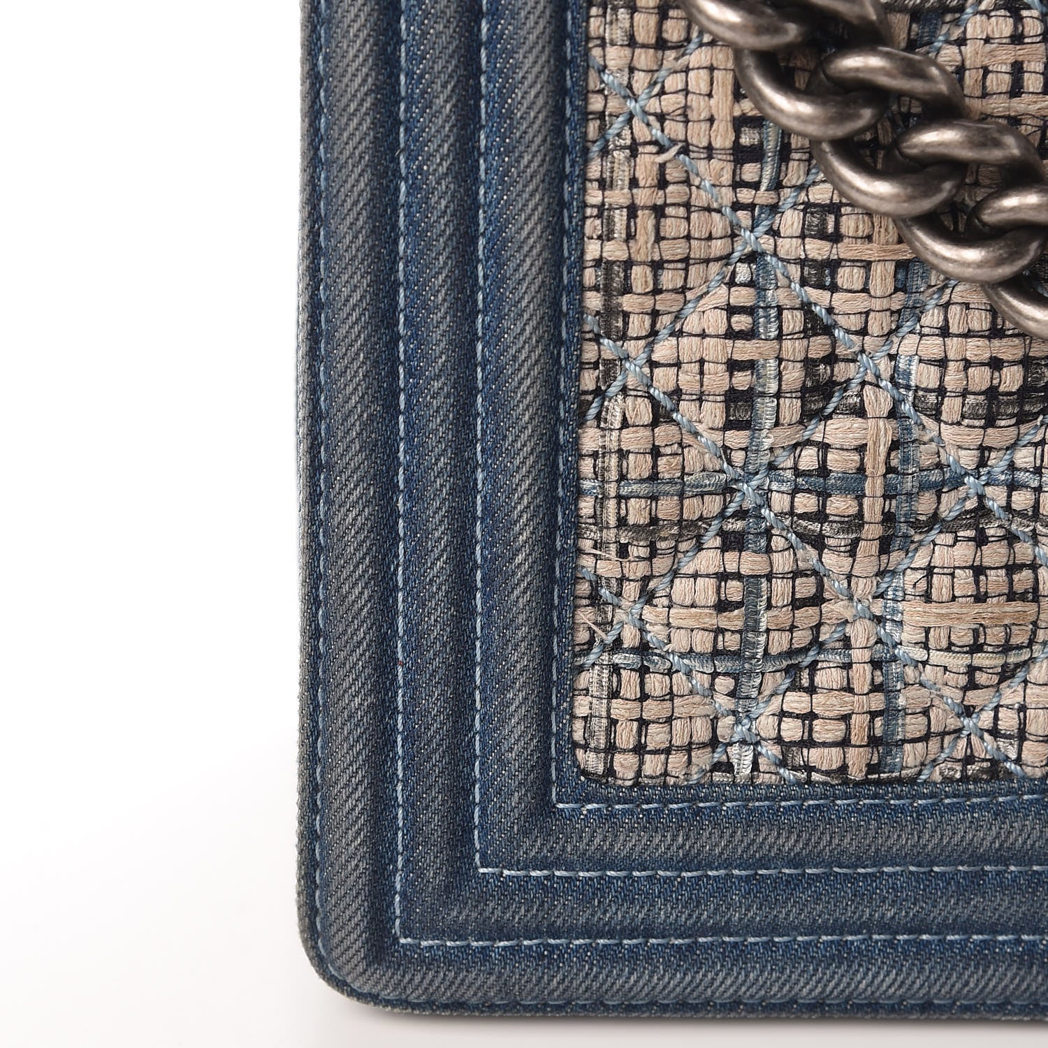Chanel Tweed Denim Medium Boy Flap Dark Blue 23 of 24