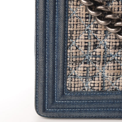 Chanel Tweed Denim Medium Boy Flap Dark Blue 23 of 24