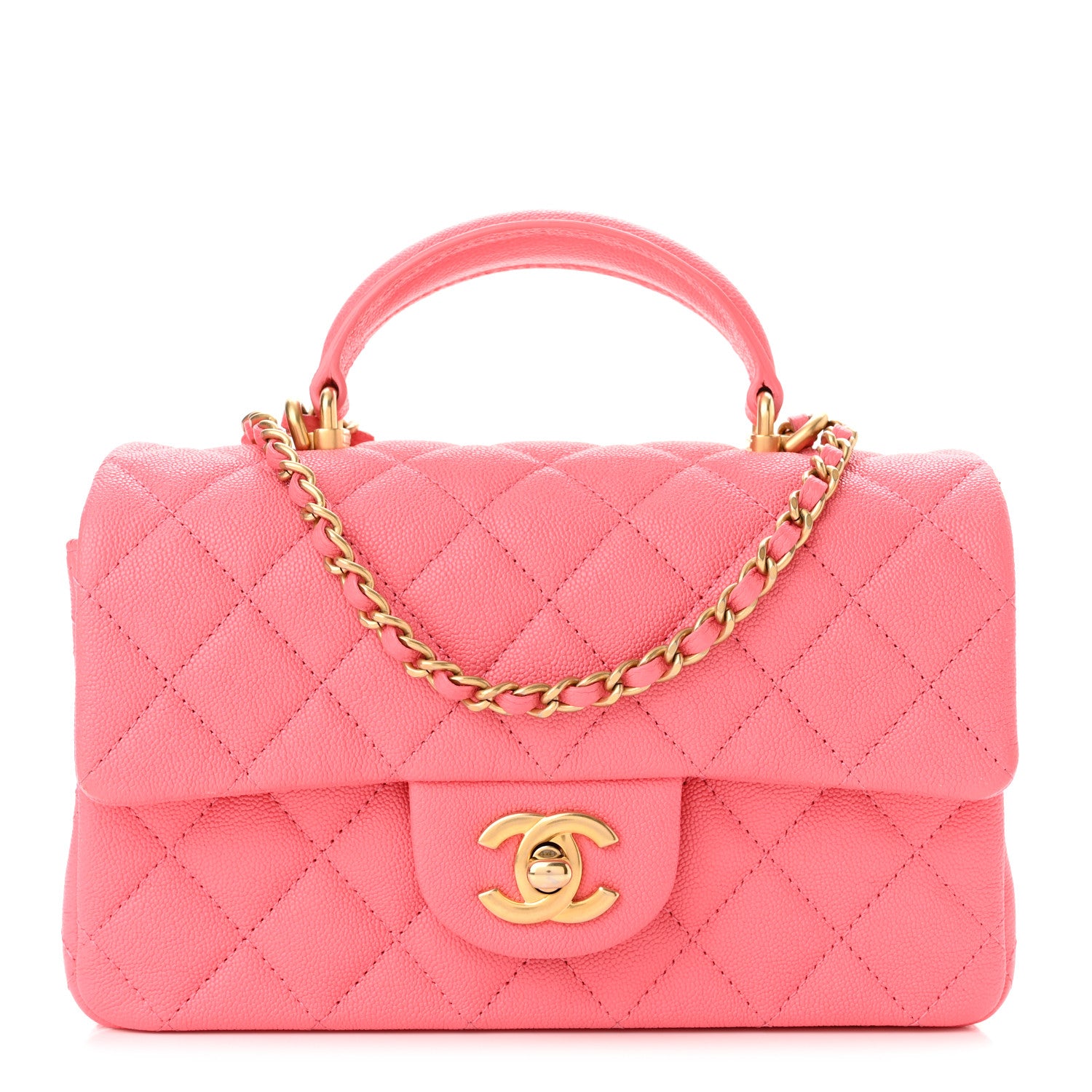 Chanel Caviar Quilted Mini Top Handle Rectangular Flap Pink 1 of 11