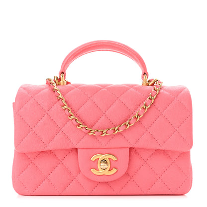 Chanel Caviar Quilted Mini Top Handle Rectangular Flap Pink 1 of 11
