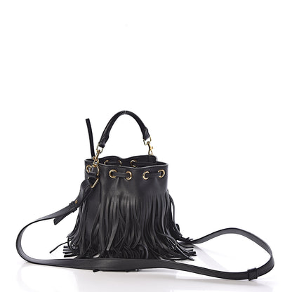 Saint Laurent Calfskin Small Emmanuelle Fringe Hobo Bag Black 4 of 9
