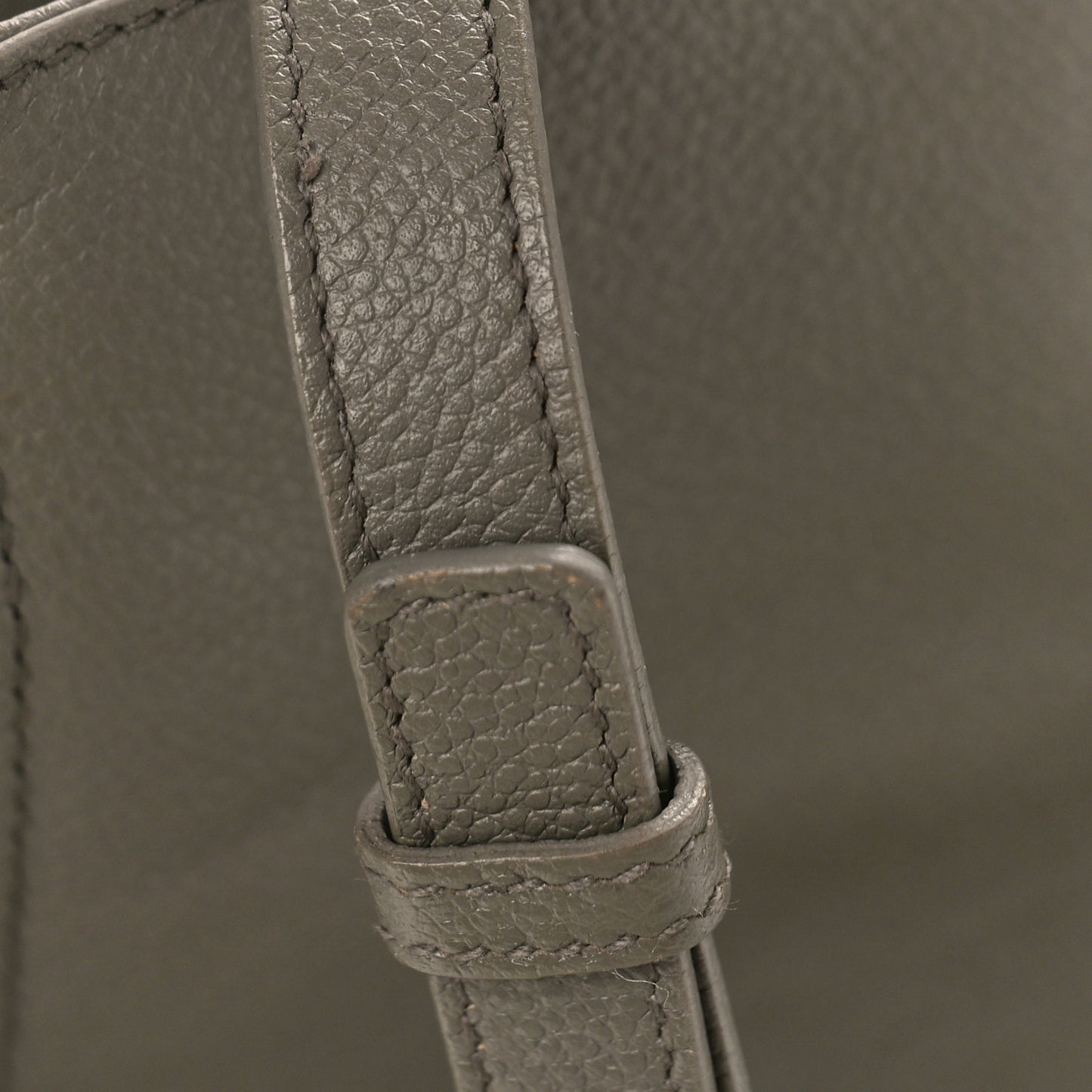 Grained Calfskin Small Cabas Rive Gauche Fog