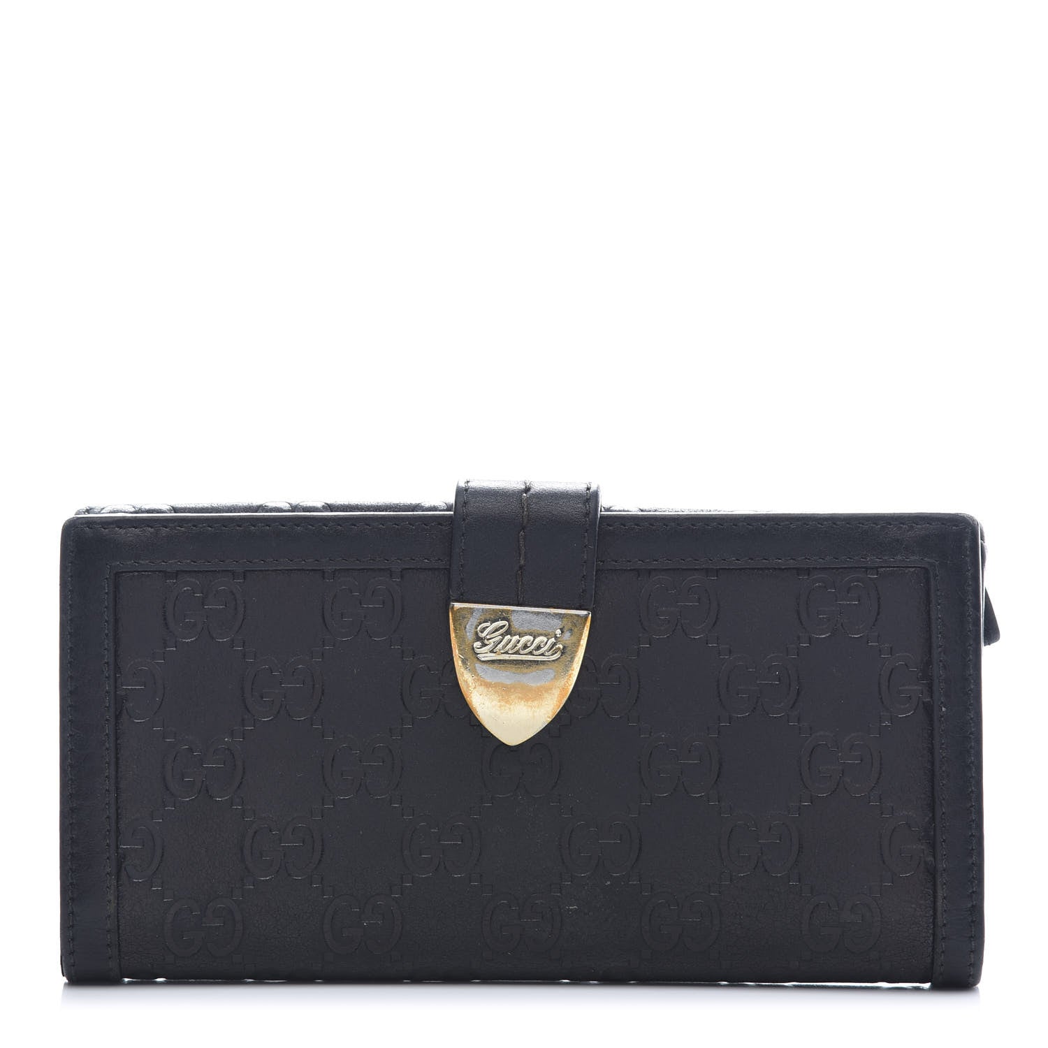 Gucci Guccissima Signoria Continental Wallet Black 1 of 10