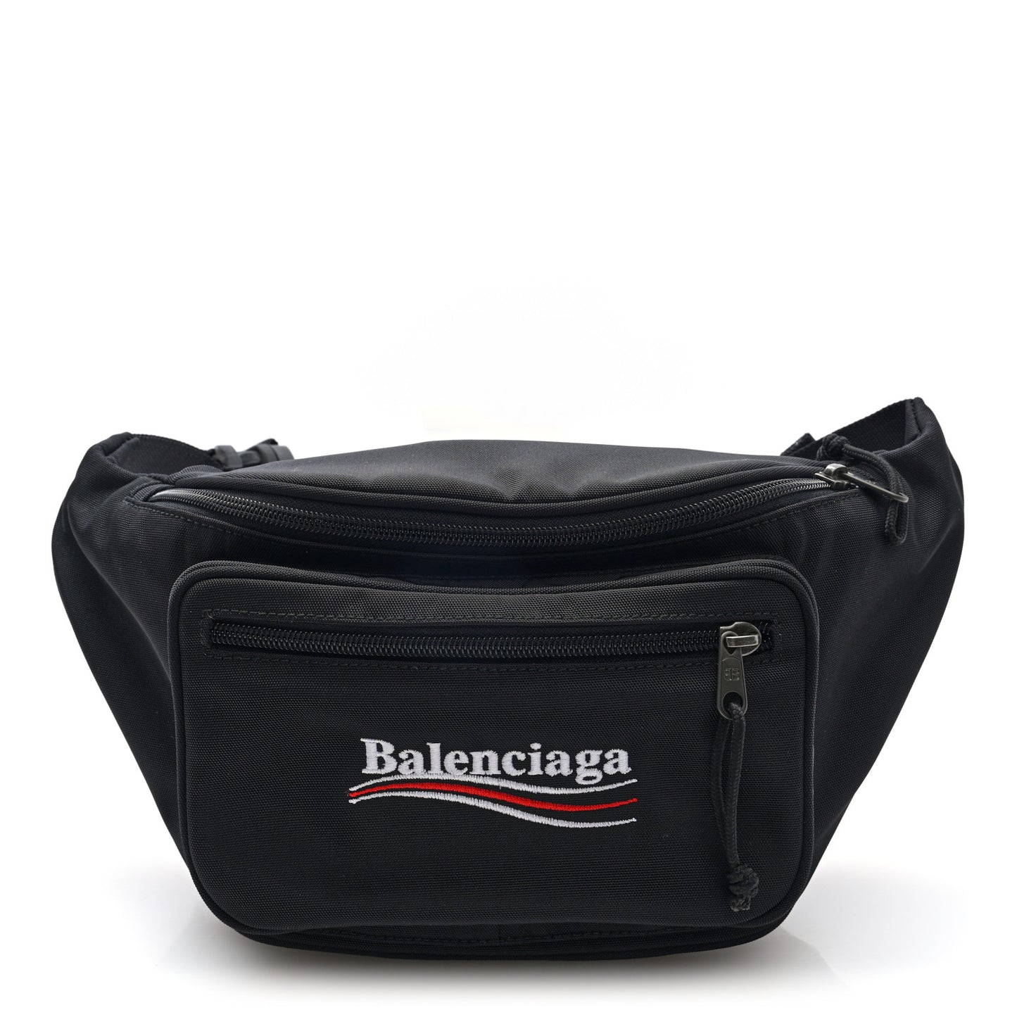 Casual Nylon Political Logo Explorer Beltpack Black White