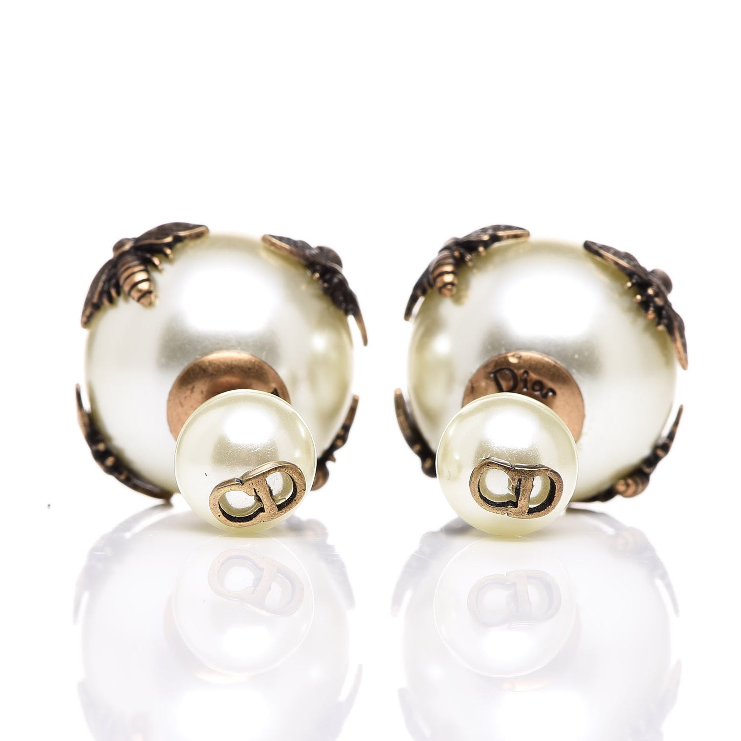 Mise En Dior Tribal Bee Earrings White