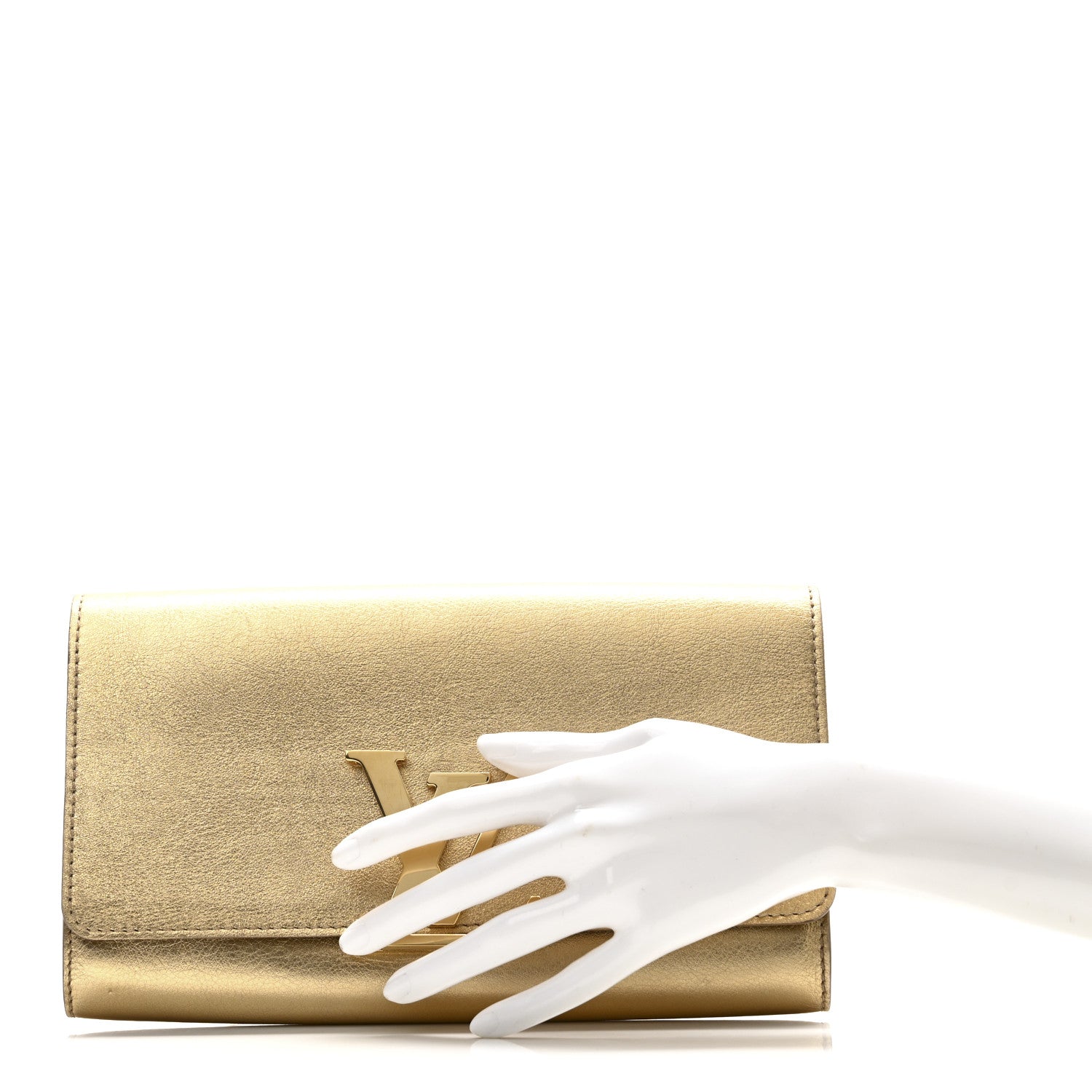 Louis Vuitton Calfskin Neo Sobe Louise EW Clutch Gold 2 of 7