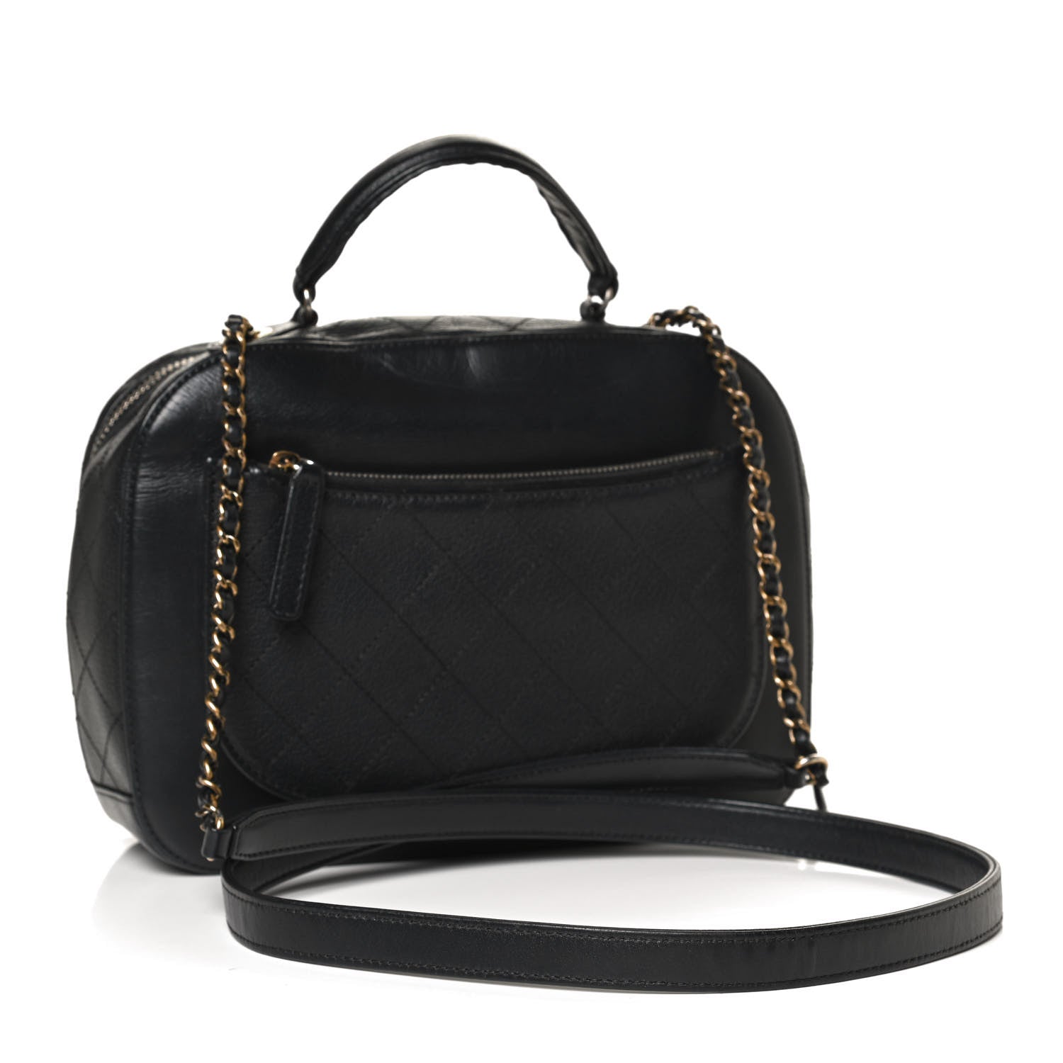 Chanel Shiny Calfskin Goatskin Quilted Coco Curve Vanity Black 3 of 10
