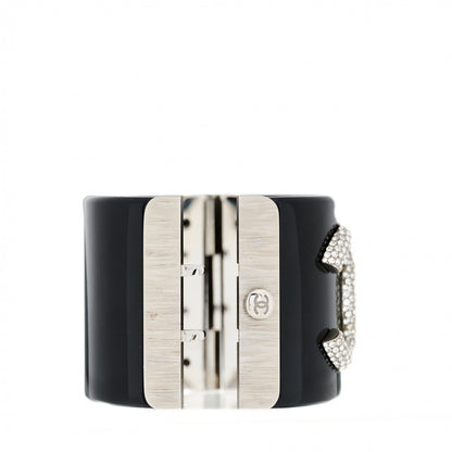 Chanel Resin Crystal CC Cuff Black 4 of 6