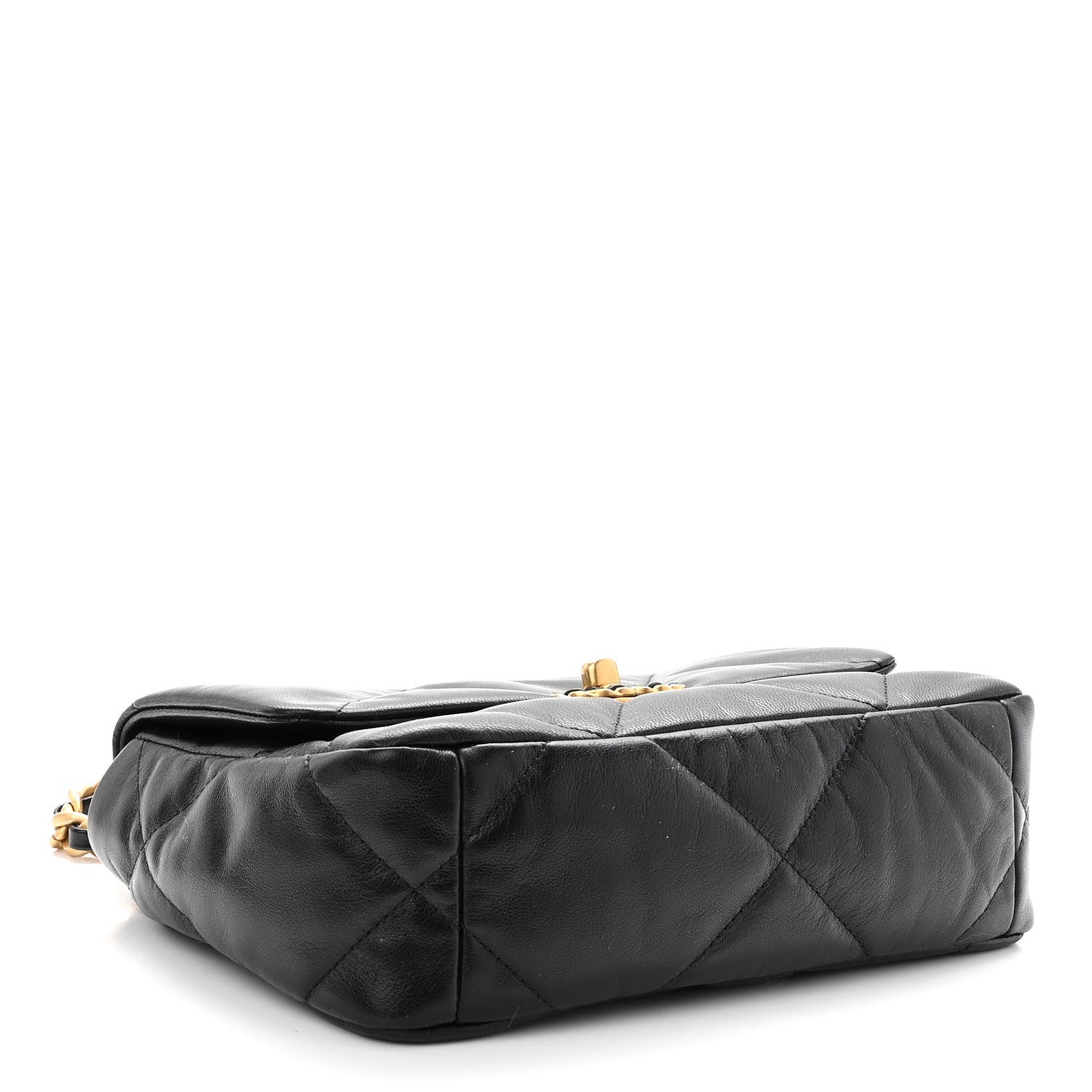 Chanel Shiny Goatskin Quilted Medium Chanel 19 Flap Black 3 of 9