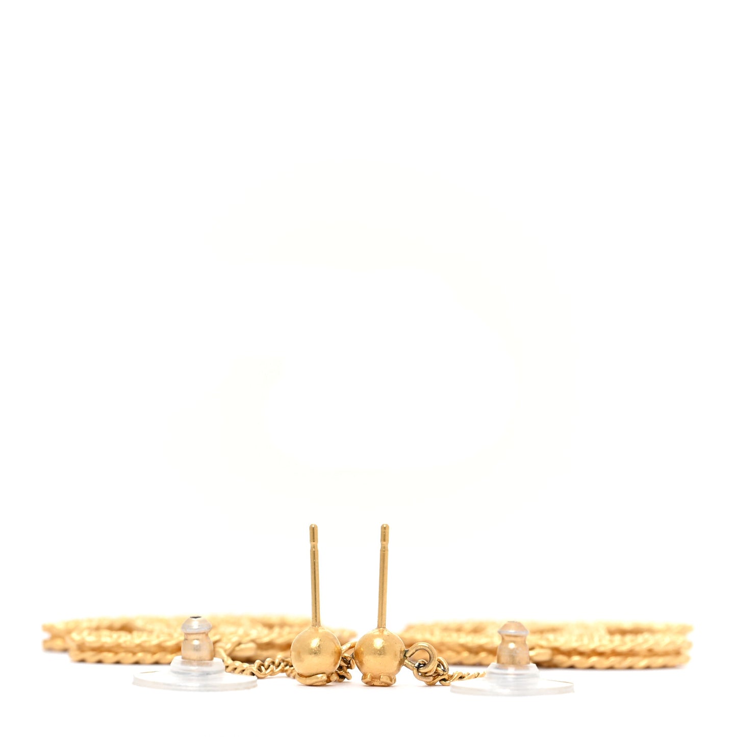 CC Drop Earrings Matte Gold
