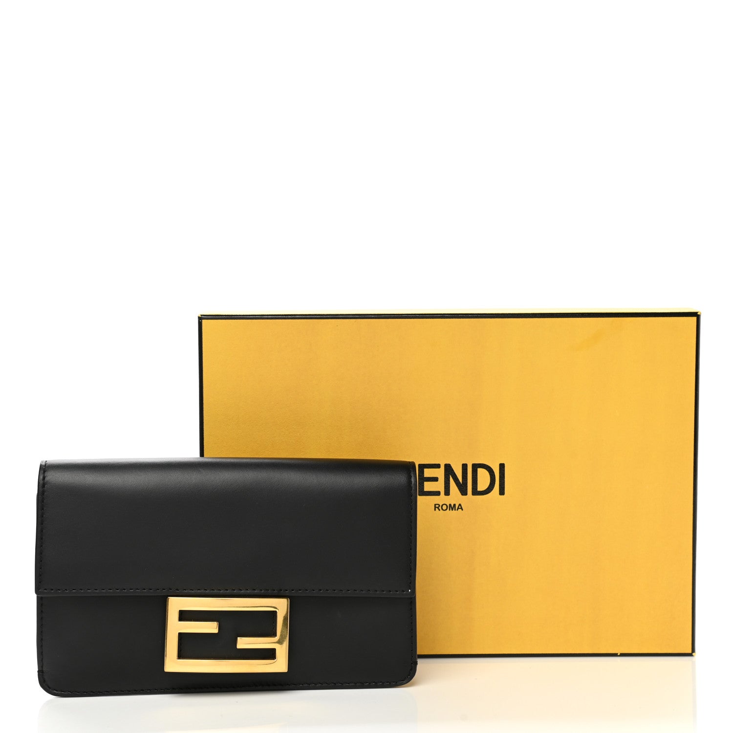 Fendi Vitello King Mini Flat Baguette Black 8 of 8