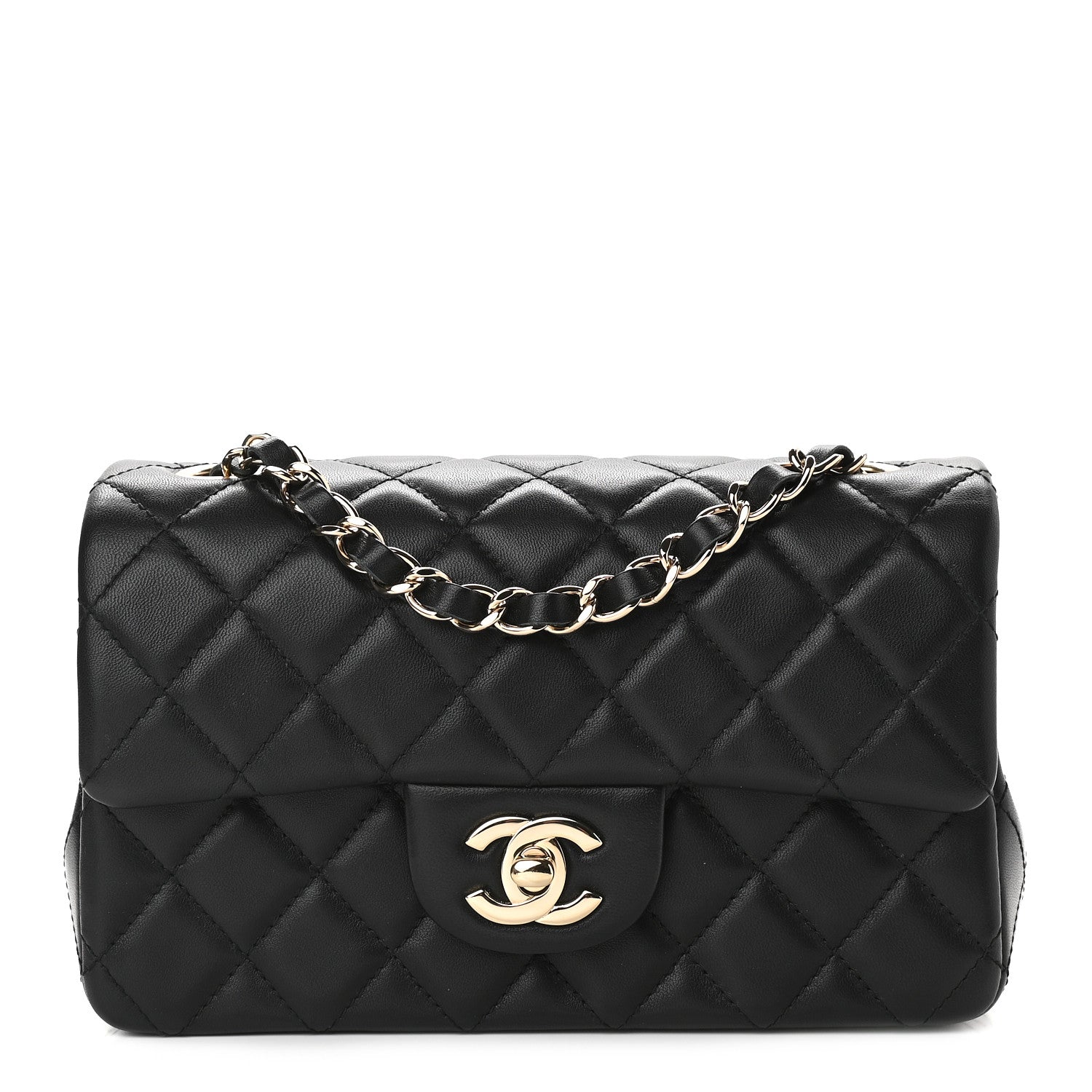 Chanel Lambskin Quilted Mini Rectangular Flap Black 1 of 9