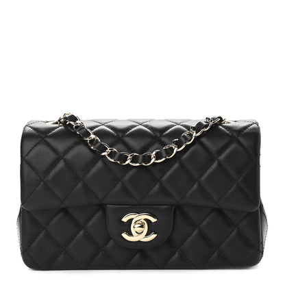 Chanel Lambskin Quilted Mini Rectangular Flap Black 1 of 9