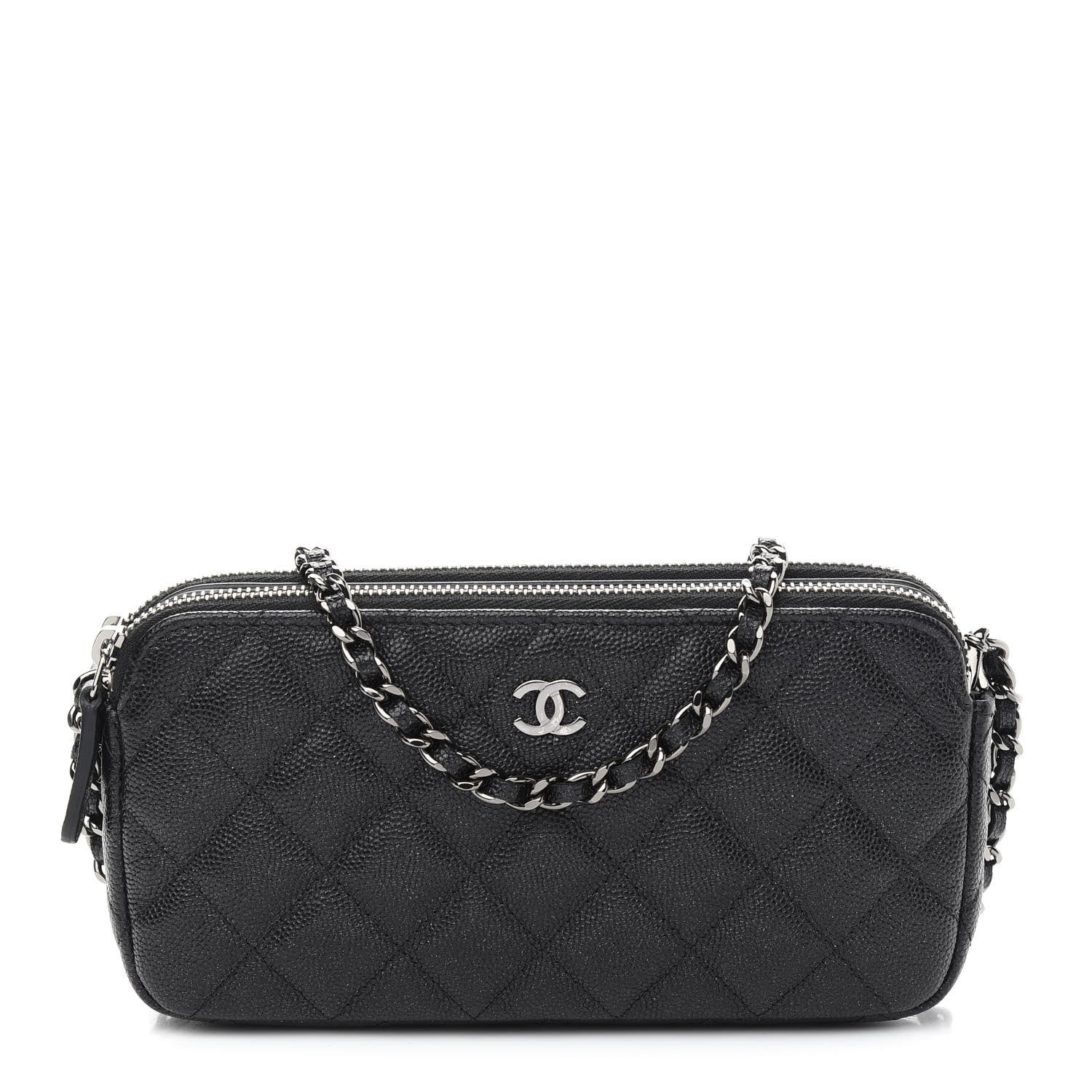 Chanel Iridescent Caviar Quilted Small Clutch With Chain Black 1 of 10
