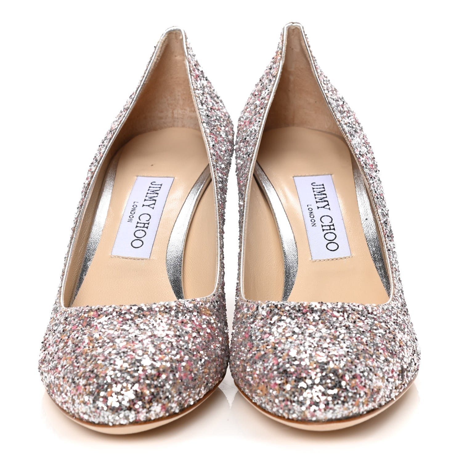 Jimmy Choo Coarse Glitter Calfskin Billie 85 Pump 38.5 Metallic 2 of 10
