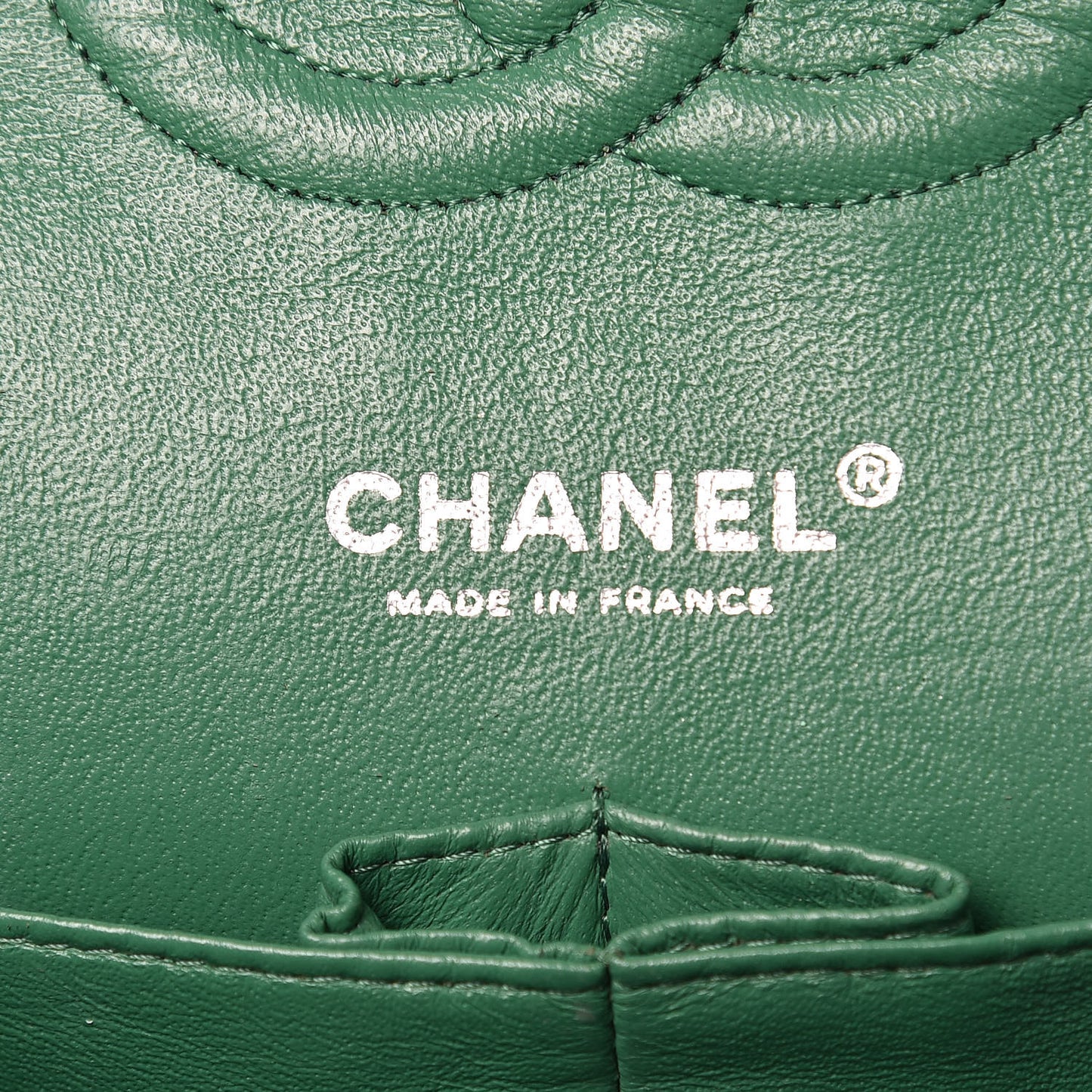 Lambskin Perforated Medium Double Flap Green