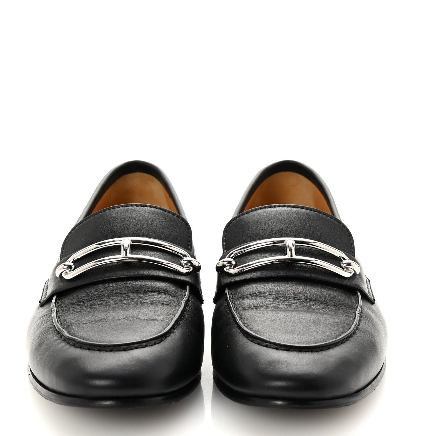 Hermes Calfskin Womens Colette Loafers 36 Black 3 of 10